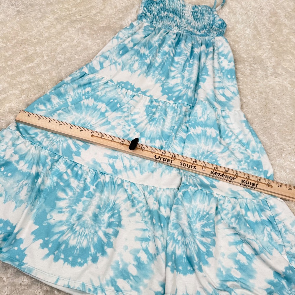 32 Degrees Cool Girl's S Small 7/8 Blue Smocked Tie Dye Sundress Casual - Picture 9 of 12